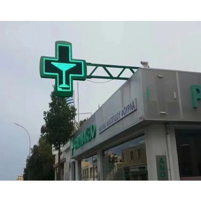 IP65 야외 P10 LED 약국 크로스 디스플레이 LED 빌보드 표지판 전체 색상